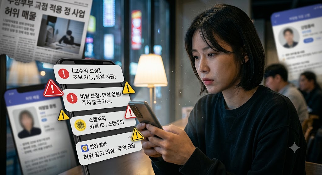 유흥 알바 구직 시 주의해야 할 허위 매물 및 스팸 유형